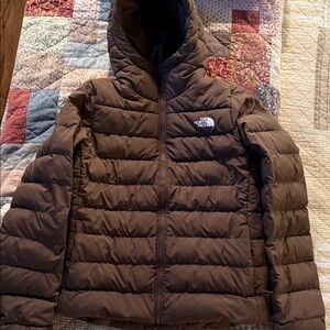 The North Face Chocolate Brown Hooded Puffer Jacket